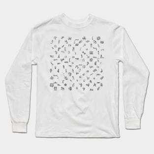 Egyptian Hieroglyphs Pattern Long Sleeve T-Shirt